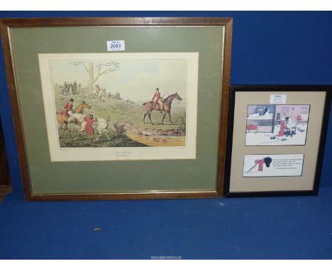 An Henry Alken Print entitled "Fox hunting Breaking Cover" along with a "Hunting we will go" print.