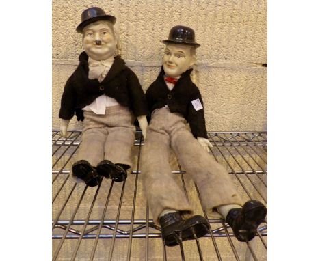Laurel and Hardy ceramic headed dolls