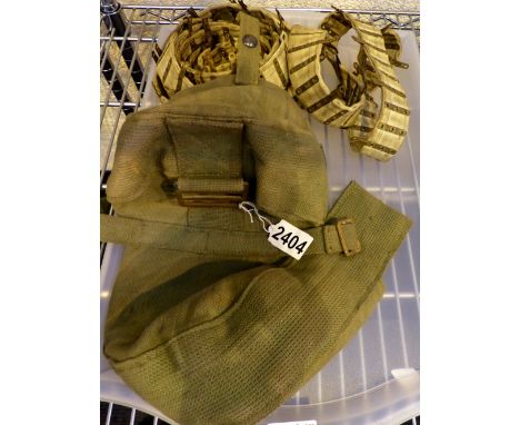 A World War II Vickers ammunition belt in canvas bag dated 1941