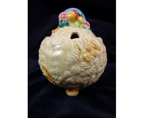 Clarice Cliff Newport Pottery Harvest pattern lidded pot preserve