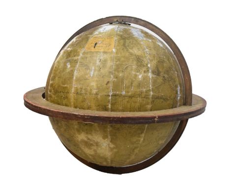 Dated late Victorian 18-inch terrestrial globe (for restoration): "Malby's Terrestrial Globe Compiled from the latest &amp; m