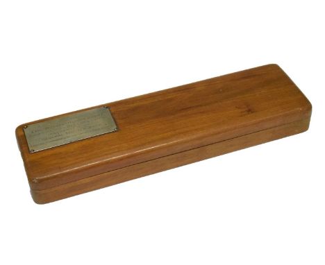 The Right Honourable Lord Louis Mountbatten, 1st Earl Mountbatten of Burma - Vacant teak rectangular presentation box with a 
