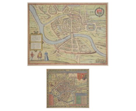 Braun (Georg) and Franz Hogenberg, hand coloured engraved map of Bristol, 'Brightstowe vulgo quondam venta flore tissimum Ang