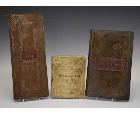 Somerset Interest - Two early 19th Century handwritten leather-bound ledger books - 'Stowey for the Poor 1804' (containing en