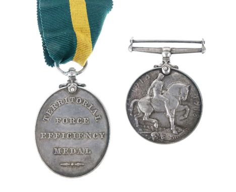1914-1918 British War Medal (910007 B. Q. M. SJT. H. P. K. Hurrell R.A.), together with a Territorial Force Efficiency Medal,