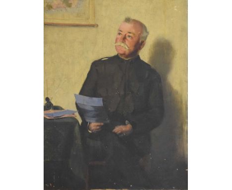 Norman Garstin (Irish, 1847-1926) - Oil on canvas - Portrait of an army officer in his uniform, likely relation of Major-Gene