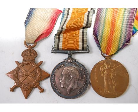 A WW I trio to include 1914-15 Star, naming 3203. PTE. G.H. CRYER. GLOUC:R., British War and Victory, 3223. CPL. G.H. CRYER. 