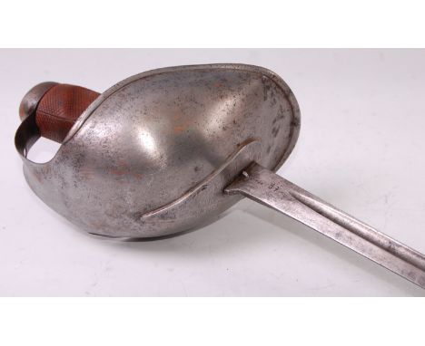 A British 1908 pattern Cavalry Trooper's sword, the 89cm single edged fullered blade, stamped to the forte EFD for Enfield wi