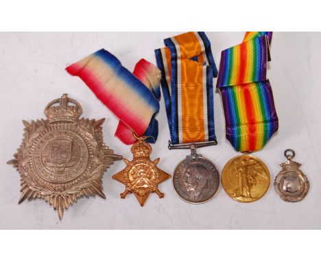 A WW I trio to include 1914 Mons Star, British War and Victory, naming 1466. PTE. G.H. ABBOTT. 1/13 LOND. R., together with a