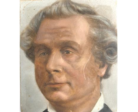 20th century oil on on artists board, portrait of a man, 15x13cm 