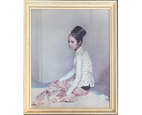 After Sir Gerald Kelly (1879-1972), Portrait of the Burmese Princess Saw Ohn Nyu, colour lithograph, 60x46cm 