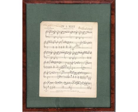 'In a Mist', a framed sheet of music signed by Bix Beiderbecke and William Challis, with certificate of authenticity from Vin