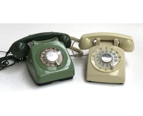 Two rotary dial telephones 