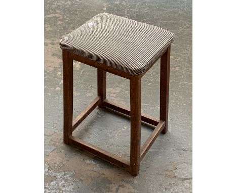 A vintage beech stool, 52cmH 