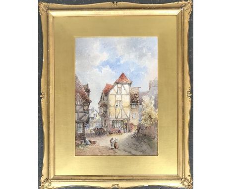 B M Guinness, 19th century watercolour of Essen, c.1878, signed and dated, 33x23cm 