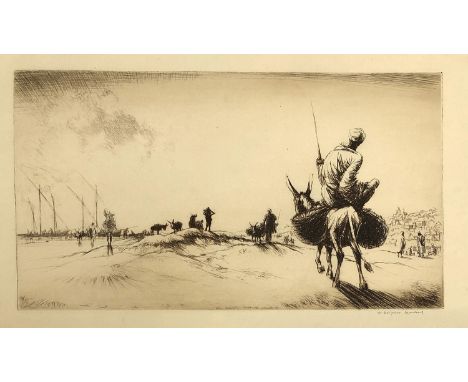 William Douglas Macleod (1892-1963), 'The Working Donkey', drypoint etching, signed in pencil, 17x30.5cm 