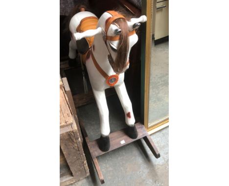 A vintage rocking horse, 89cmH 