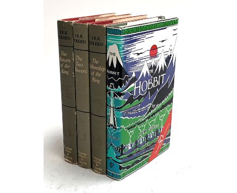 TOLKIEN, J.R.R.,'The Lord of the Rings' in three volumes with VG jackets. NOT price-clipped. Vol 3 has a neat gift inscr. Vol