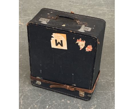 A vintage suitcase monogrammed GRM, 49x59x23cmH 