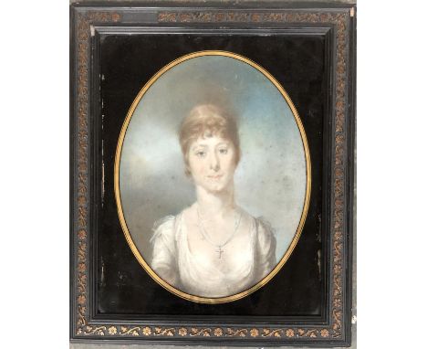 Early 19th century pastel portrait of Julia Smith née Burke, wife of James Smith, inscribed to verso 'My Grandaunt Madame Jam