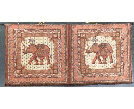 A modern wall hanging tapestry of elephants, 142x69cm 