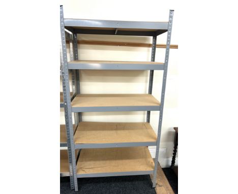 Five shelf racking, overall height 71 inches, Width 35 inches, Depth 17.5 inches