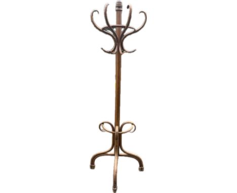 Victorian flat back pine bentwood coat stand