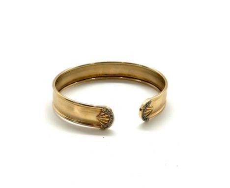 Ladies 9ct gold bangle set with diamonds total weight 9.6grams