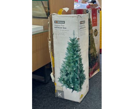 Boxed 6ft Virgina prime artificial tree, Light up santa and sleigh outdoor/ indoor light, working order