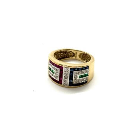 9ct gold stone set dress ring, total weight 4.5grams,&nbsp;ring size J / K