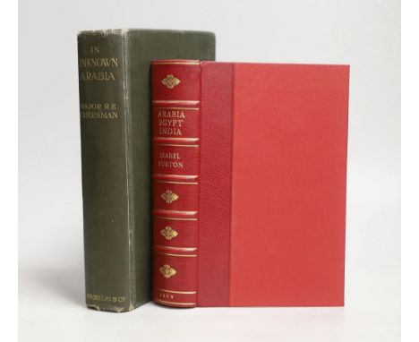 ° ° Burton, Isabel - AEI: Arabia Egypt India: a narrative of travel. 2 coloured maps (1 folded), 12 plates and engraved text 