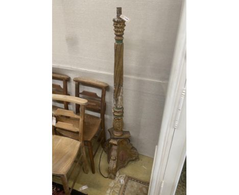 An Italian style giltwood and composition floor lamp, height 140cm