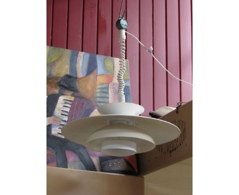 A Danish three tier ceiling light in the manner of Louis Poulsen 