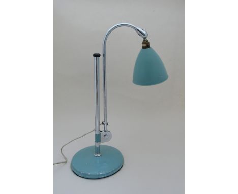 A "Bestlite" angled desk light in powder blue by Dudley Best 