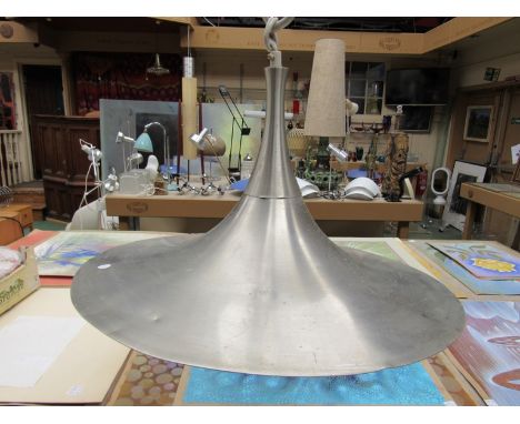 A large aluminium flared rim ceiling light 
