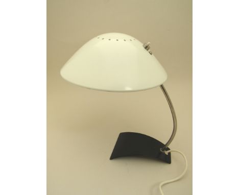 A white metal Kaiser 6840 desk lamp, label to underside 