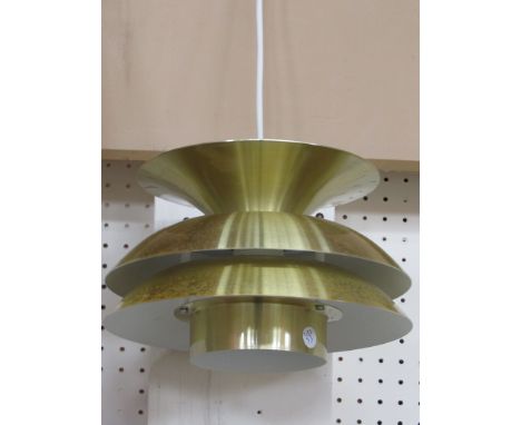 A anodised brass four tier ceiling light 