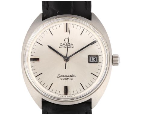 OMEGA - a stainless steel Seamaster Cosmic automatic wristwatch, ref. 166.026, circa 1960s, silvered dial with baton hour mar