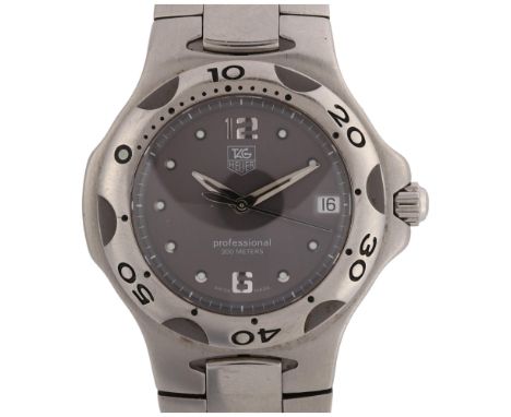 TAG HEUER - a stainless steel Kirium Professional 200M quartz bracelet watch, ref. WL111G, grey dial with luminous dot hour m