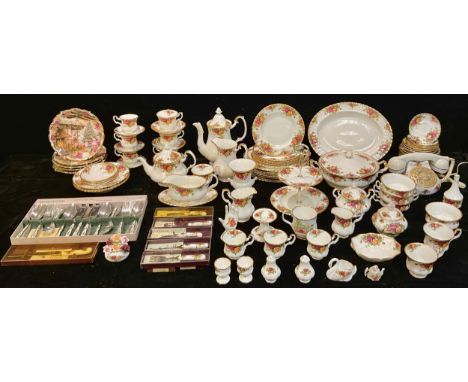 Royal Albert Old Country Roses pattern - a comprehensive dinner, tea and coffee service comprising dinner plates, dessert pla