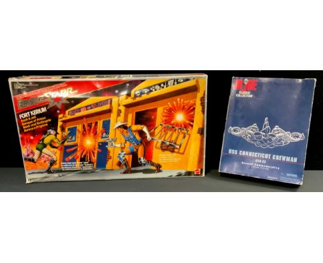 Brave Starr Fort Kerium Bank and Jail play set, Mattel toys, boxed, (unchecked);  Kenner Toys GI Joe classic collection actio