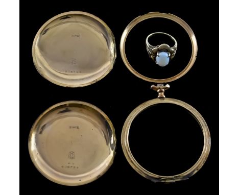 A Mixed Lot of Gold, comprising - 14ct gold watch case, frame and bezel, gross weight 22.9g, an opal set ring (tests as 9ct),