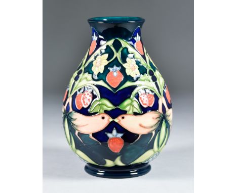 A Moorcroft Pottery Vase, shape No.7/7, tube-lined and decorated in colours with "Strawberry Thief" design, designed by Rache
