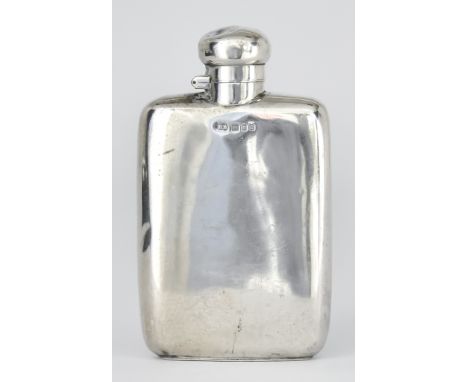 A George V Silver Hip Flask by Atkin Bros, London 1918, of plain rectangular form, 5ins overall, weight 4ozs