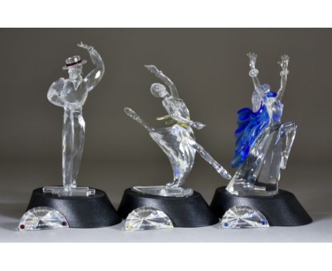Three Swarovski Crystal Annual Editions Figures from "Magic of the Dance" - "Isadora", "Antonio", and "Anna", all with certif