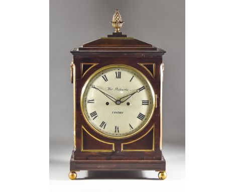 A 19th Century Rosewood and Gilt Metal Mounted Mantel Clock by Thomas Richards of London, the 7.75ins diameter cream dial wit