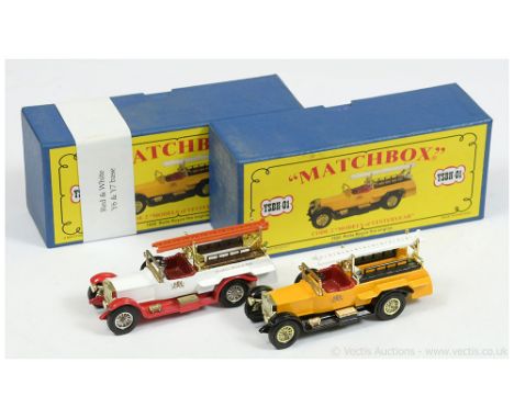 Matchbox Models of Yesteryear Code 2 issues (1) YSBH01 1920 Rolls Royce Fire Engine "Burghley House &amp; Park" - yellow, bla