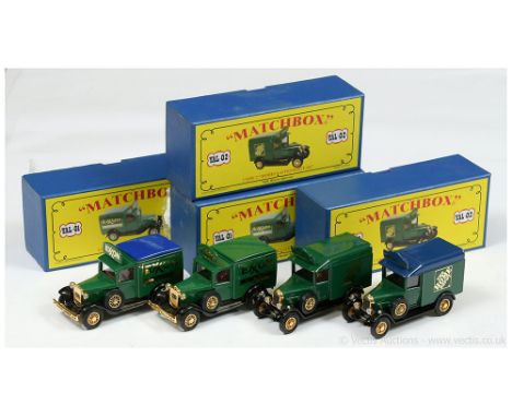Matchbox Models of Yesteryear Code 2 issues (1) YAL01 1930 Ford Model A Van "Exxon" - green body, roof, black chassis, gold p