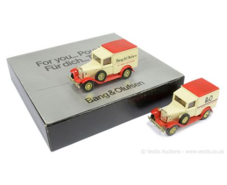 Matchbox Models of Yesteryear Y22 1930 Ford Model A Van "Bang &amp; Olufsen" pair (1) factory colour trial model - light crea