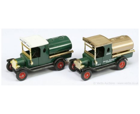 Matchbox Models of Yesteryear a pair of pre-production colour trial models - Y3 1912 Ford Model T Tankers (1) dark green body